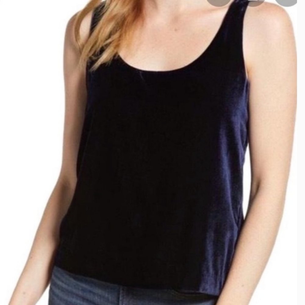 NWT J. Crew Velvet Tank Top Black